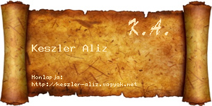 Keszler Aliz névjegykártya